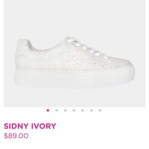 Betsey Johnson Sidny Ivory Pearlescent Pearl Sneakers Size 8 Brand New